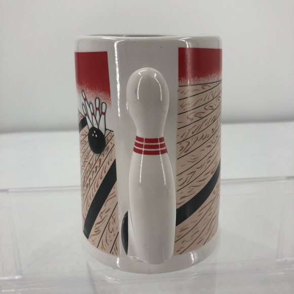 VTG Emson 3D Bowling Mug Stein Bowler Lane Pin Ball Handle Taiwan 5.25" *NO LID - Picture 6 of 12